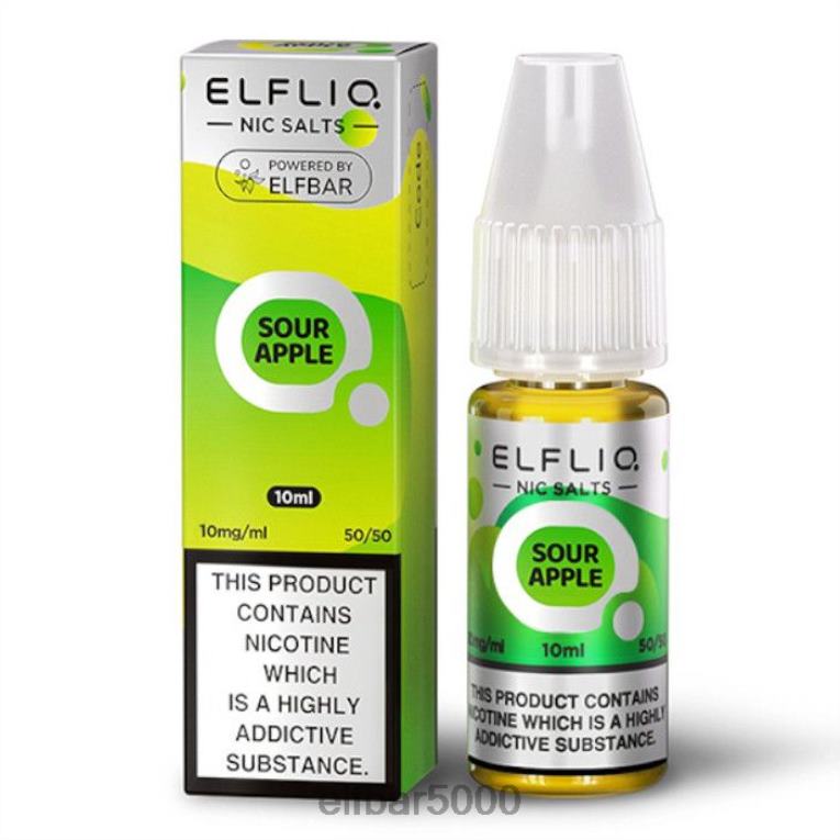 ELFBAR SK | RT44D170elfbar elfliq nic salts - kyslé jablko - 10ml-20 mg/ml klasický