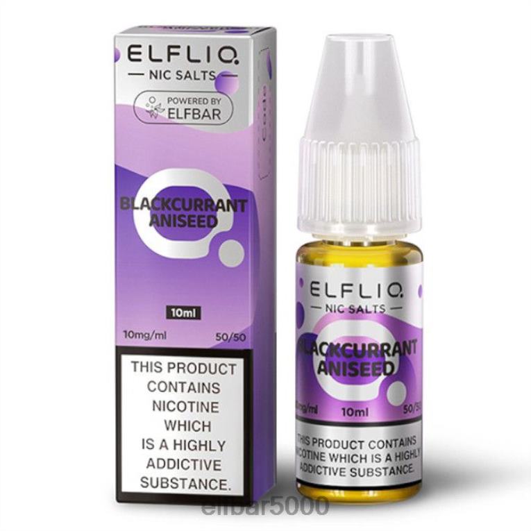 ELFBAR SLOVENSKO | RT44D178elfbar elfliq nic salt - čierne ríbezle aníz - 10ml-20 mg/ml klasický