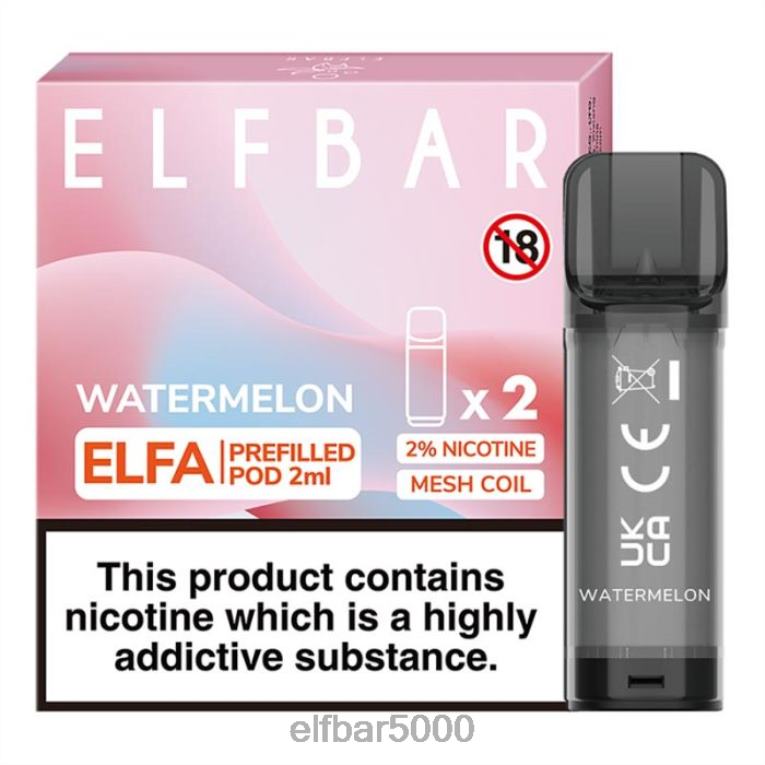 ELFBAR SLOVENSKO | RT44D108elfbar elfa naplnená tobolka - 2 ml - 20 mg (2 balenia) vodný melón