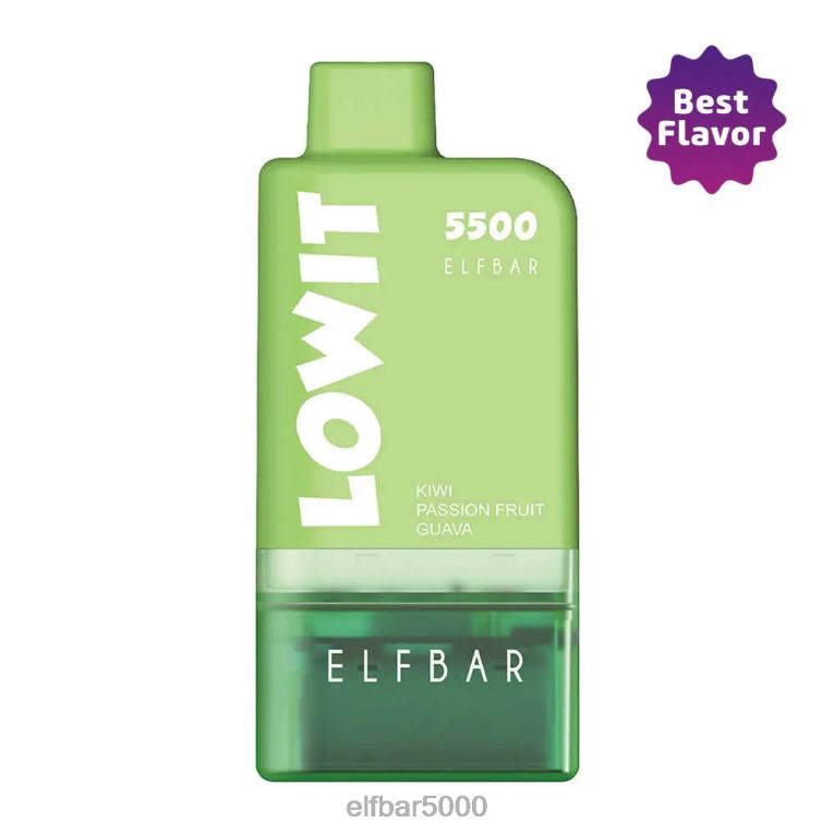 ELFBAR SLOVENSKO | RT44D438 ELFBAR predplnená súprava strukov lowit 5500 2% guava z kiwi mučenky kiwi mučenka guava lusk+zelená batéria