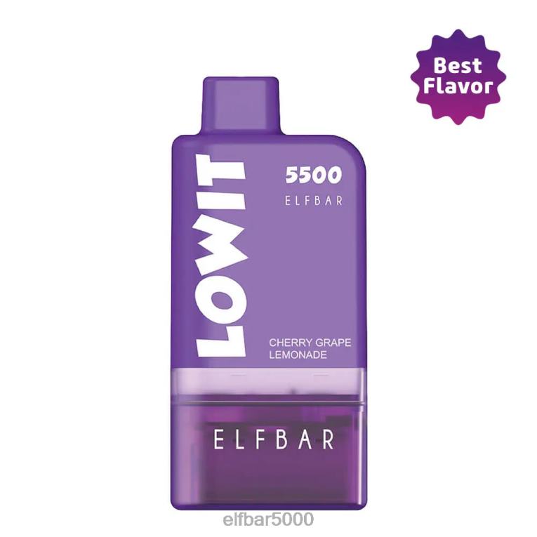 ELF BAR LIQUID | RT44D437 ELFBAR predplnená súprava podov lowit 5500 2% čerešňová hroznová limonáda čerešňový hroznový limonádový struk+fialová batéria