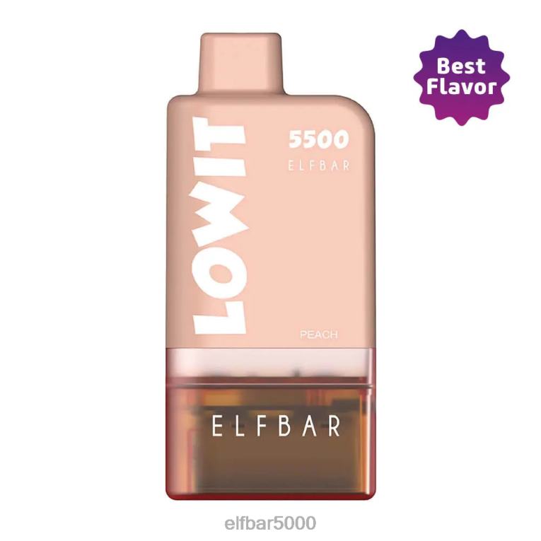 SLOVAKIA ELFBAR SHOP | RT44D439 ELFBAR predplnená súprava strukov lowit 5500 2%nic broskyňa broskyňový struk + hnedá batéria