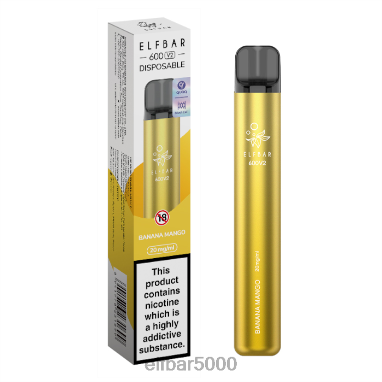 ELFBAR NAPLNE | RT44D22elfbar 600v2 jednorazová vapka - 20 mg banán mango