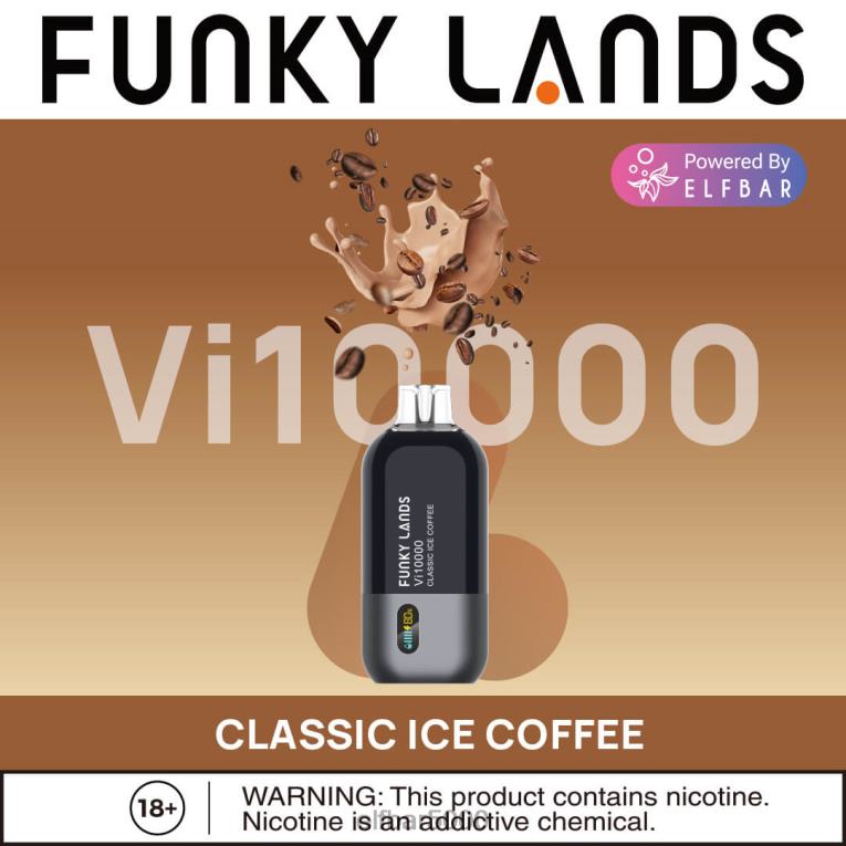 ELFBAR NAPLNE | RT44D472 ELFBAR funky lands jednorazový vape vi10000 potiahnutí klasická ľadová káva