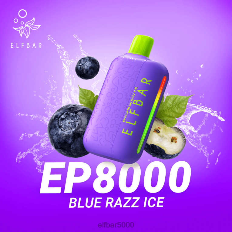 ELF BAR LIQUID | RT44D367 ELFBAR jednorazové vapky nové ep8000 obláčiky modrý razz ľad