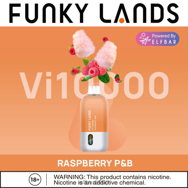 SLOVAKIA ELFBAR SHOP | RT44D469 ELFBAR funky lands jednorazový vape vi10000 potiahnutí malinový p&b