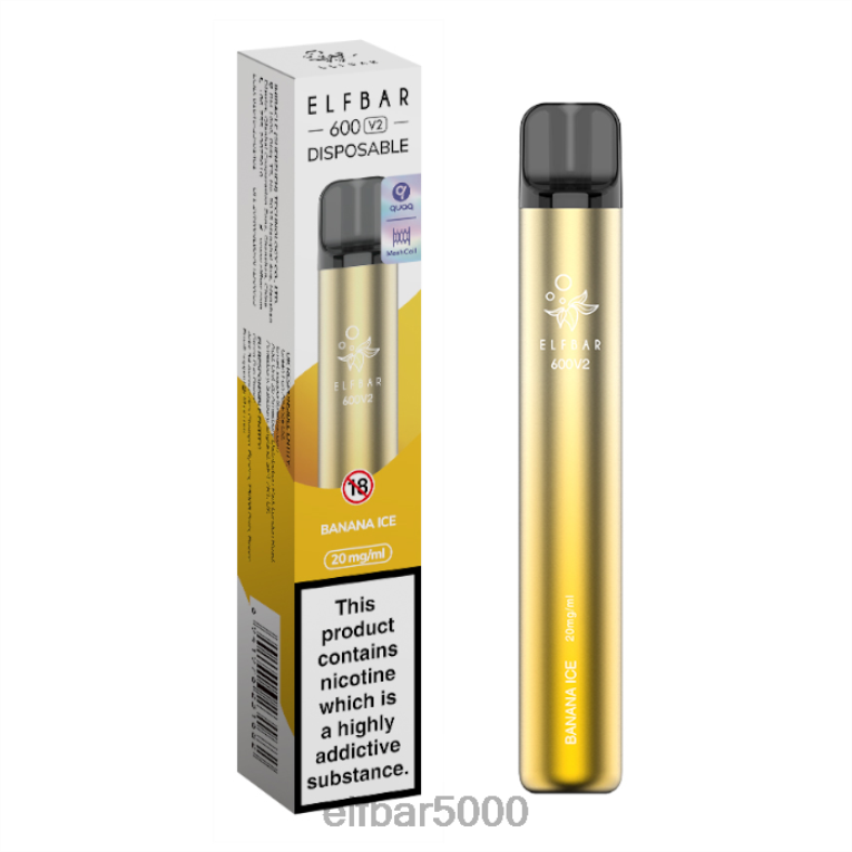 SLOVAKIA ELFBAR SHOP | RT44D9elfbar 600v2 jednorazová vapka - 20 mg banánový ľad